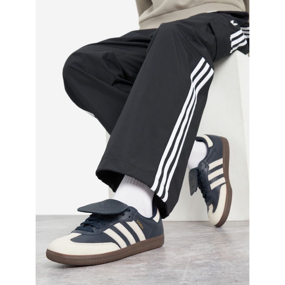 👟adidas SAMBA LT 休閒鞋 JH5705 藍灰色｜海軍藍｜灰色｜咖啡底｜皮革｜麂皮｜平底鞋｜男女通用款鞋-細節圖7