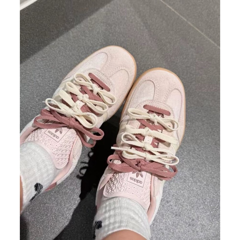 👟adidas GAZELLE INDOOR  休閒鞋 JR0232 玫瑰粉｜粉紅色｜乾燥玫瑰｜白色｜焦糖底｜皮革｜麂-細節圖2