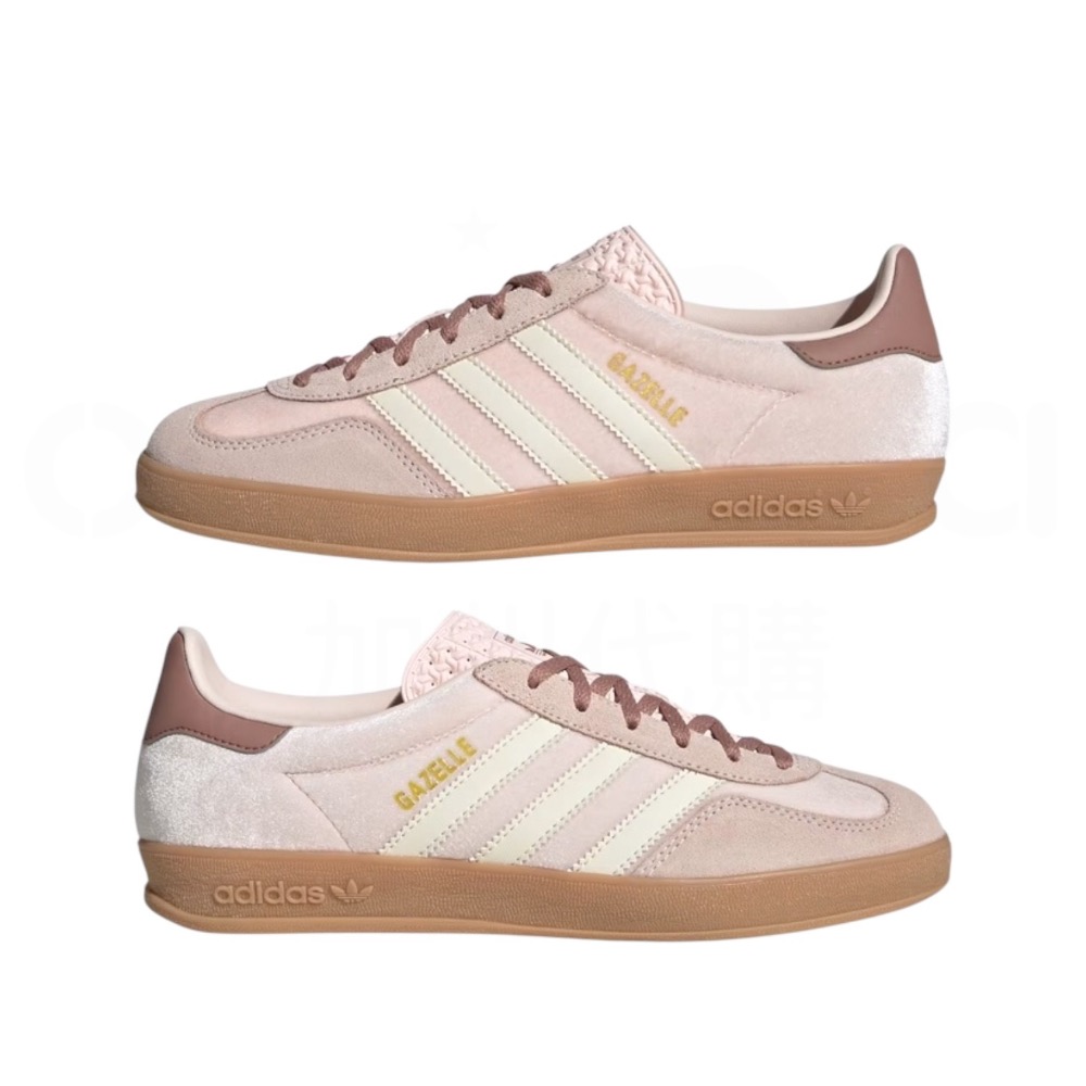 👟adidas GAZELLE INDOOR  休閒鞋 JR0232 玫瑰粉｜粉紅色｜乾燥玫瑰｜白色｜焦糖底｜皮革｜麂-細節圖5