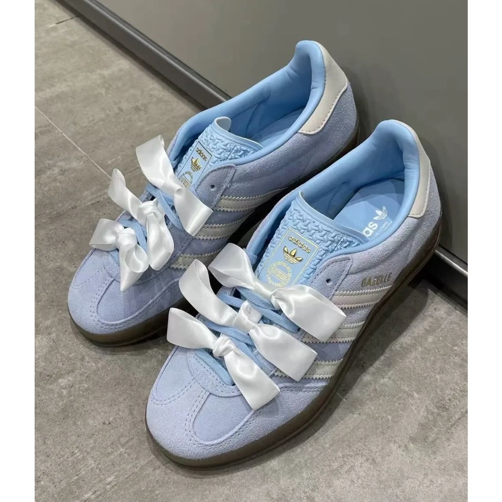 👟adidas GAZELLE INDOOR  休閒鞋 JI2717 莫蘭迪藍｜淺藍色｜天空藍｜藍白色｜白色｜焦糖底｜-細節圖3