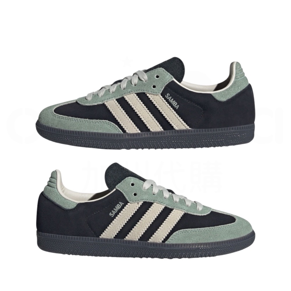 👟adidas SAMBA OG   休閒鞋 JI2680 黑綠色｜莫蘭迪綠｜黑色｜米色｜黑色底｜皮革｜麂皮｜平底鞋｜-細節圖9