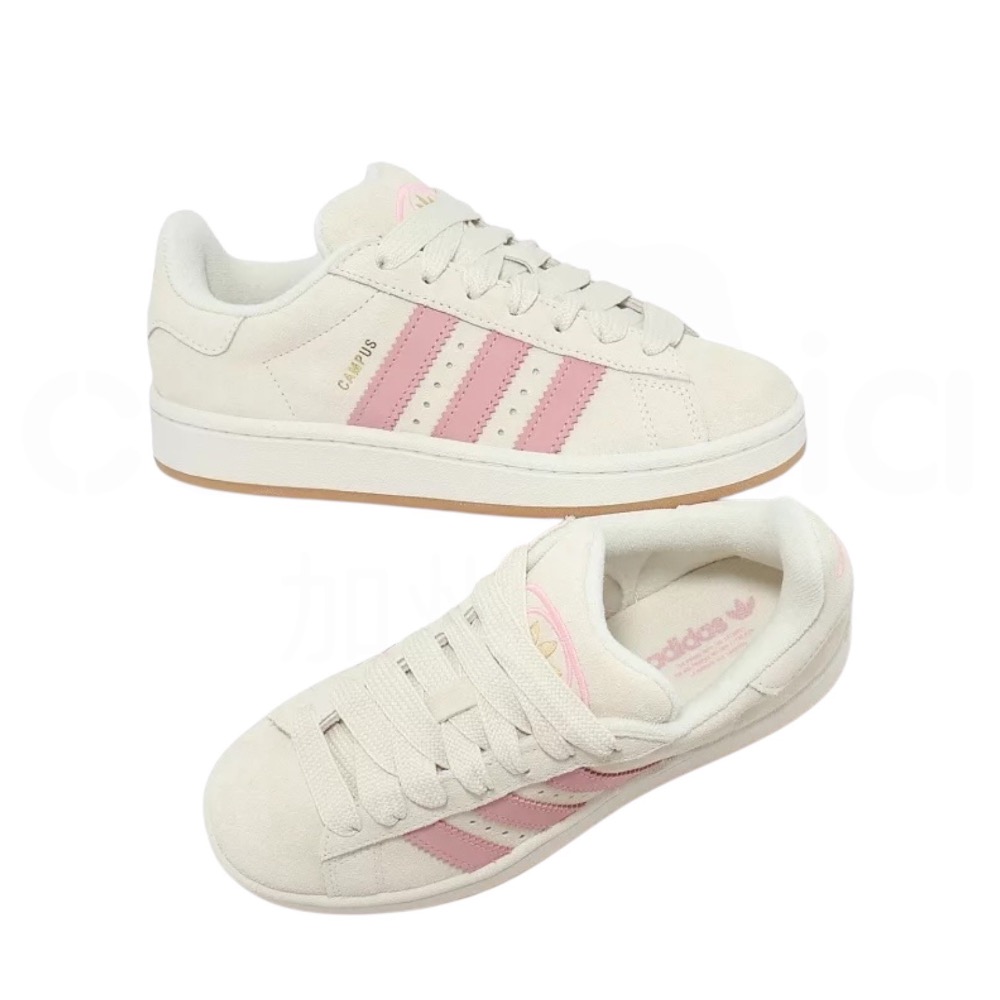 👟adidas Campus 00S 休閒鞋 JI2752 米白粉色｜米白色｜粉紅色｜焦糖底｜皮革｜麂皮｜平底鞋｜女款-細節圖8