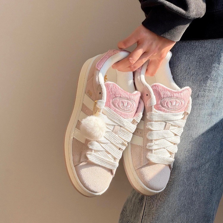 👟adidas Campus 00S 休閒鞋 JR8042 粉白色｜粉紅色｜粉藕色｜白色｜皮革｜麂皮｜平底鞋｜女款鞋-細節圖4