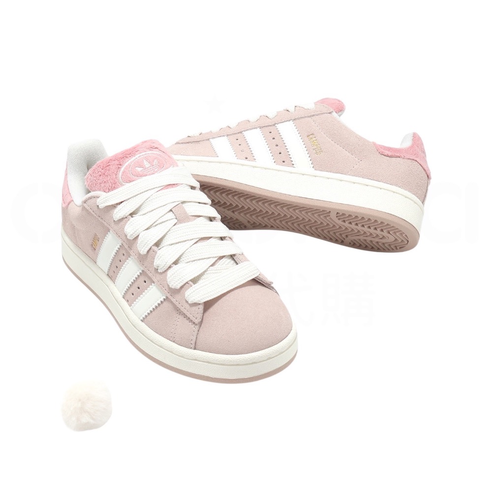 👟adidas Campus 00S 休閒鞋 JR8042 粉白色｜粉紅色｜粉藕色｜白色｜皮革｜麂皮｜平底鞋｜女款鞋-細節圖8