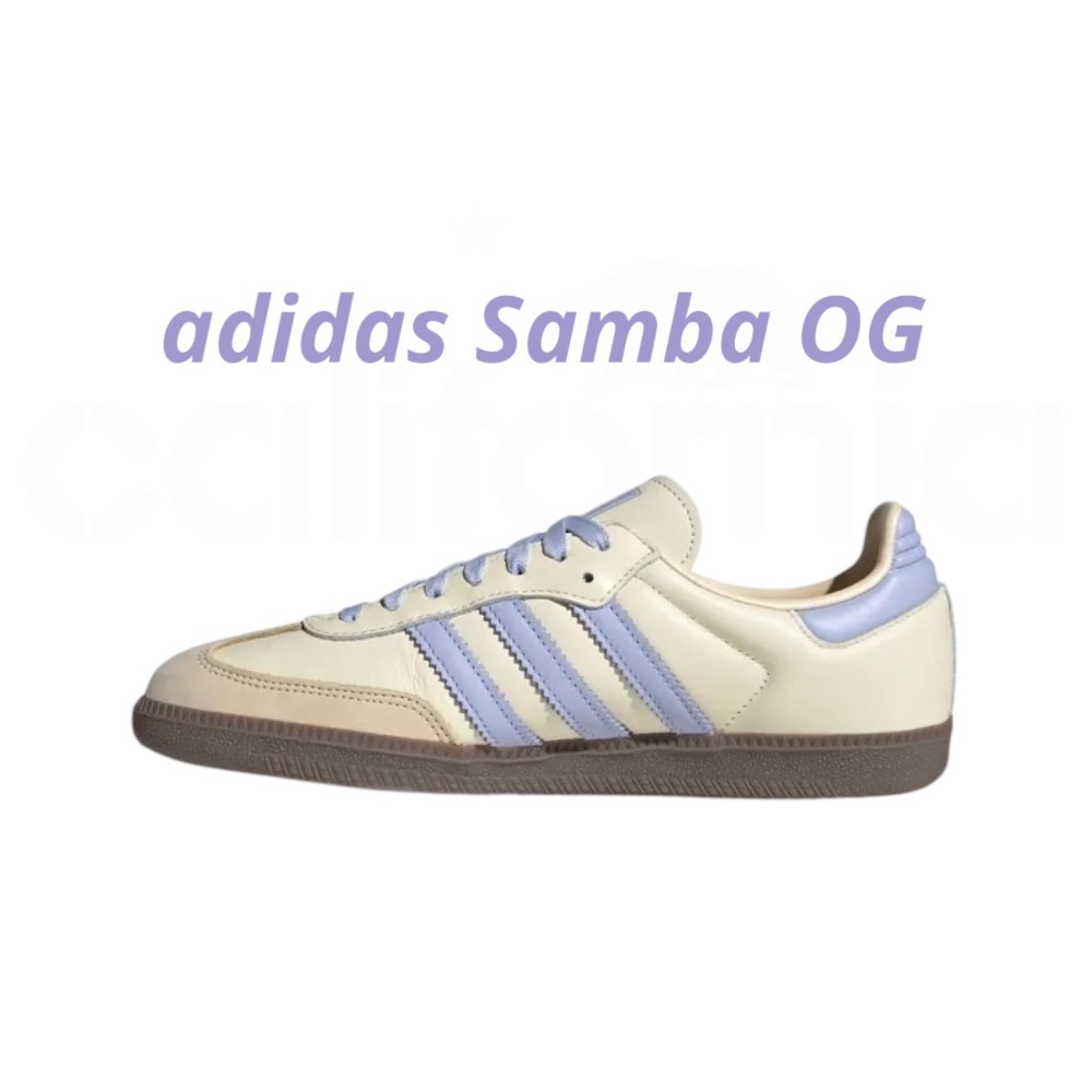 👟adidas SAMBA OG  休閒鞋 JI2678 白紫色｜紫色｜白色｜米色｜紫羅蘭｜咖啡底｜皮革｜平底鞋｜男女-細節圖4