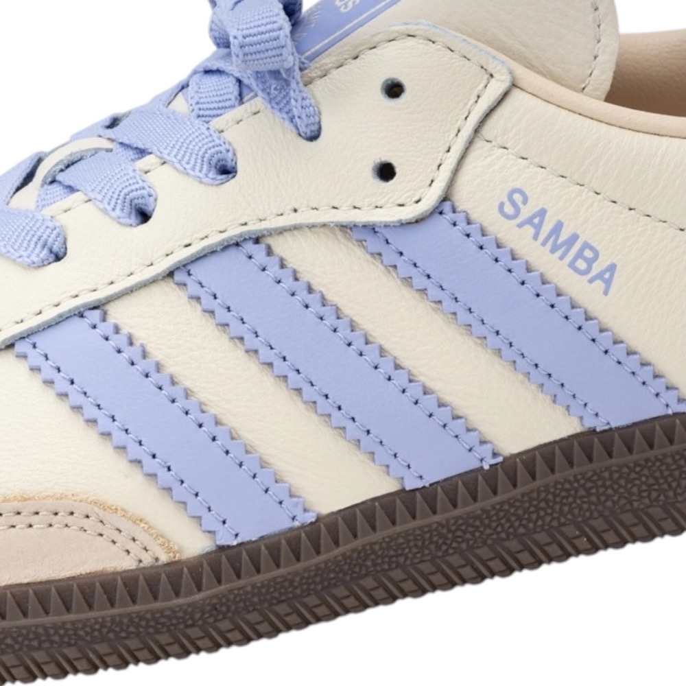 👟adidas SAMBA OG  休閒鞋 JI2678 白紫色｜紫色｜白色｜米色｜紫羅蘭｜咖啡底｜皮革｜平底鞋｜男女-細節圖11