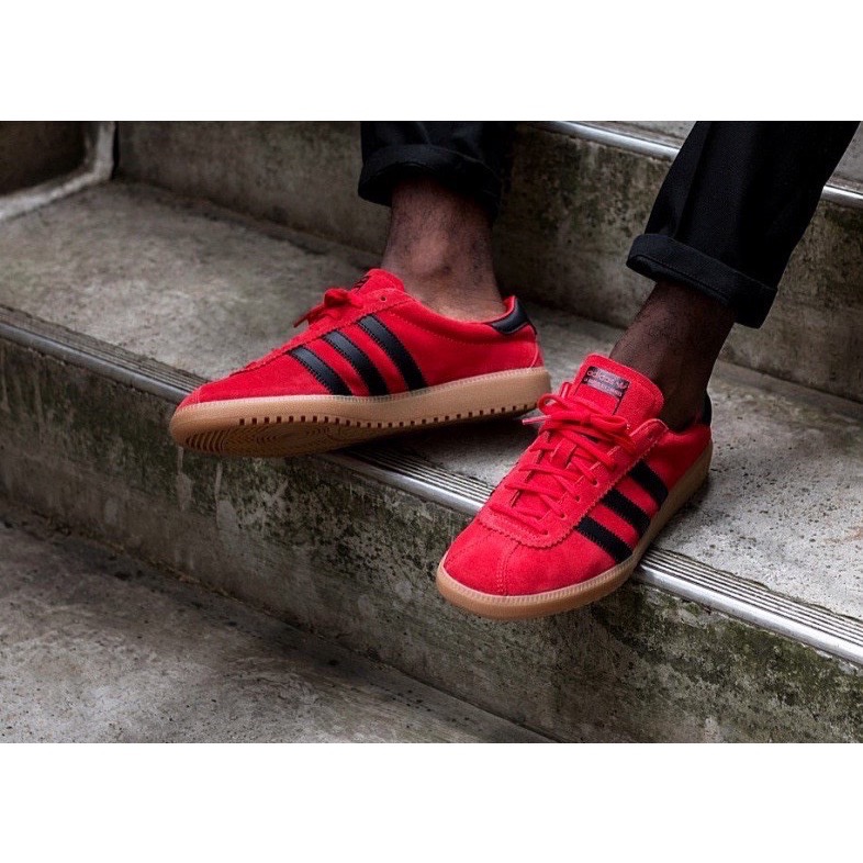 👟adidas Originals Bermuda 休閒鞋 紅黑色｜紅色｜黑色｜焦糖底｜皮革｜麂皮｜平底鞋｜男女通用款-細節圖4