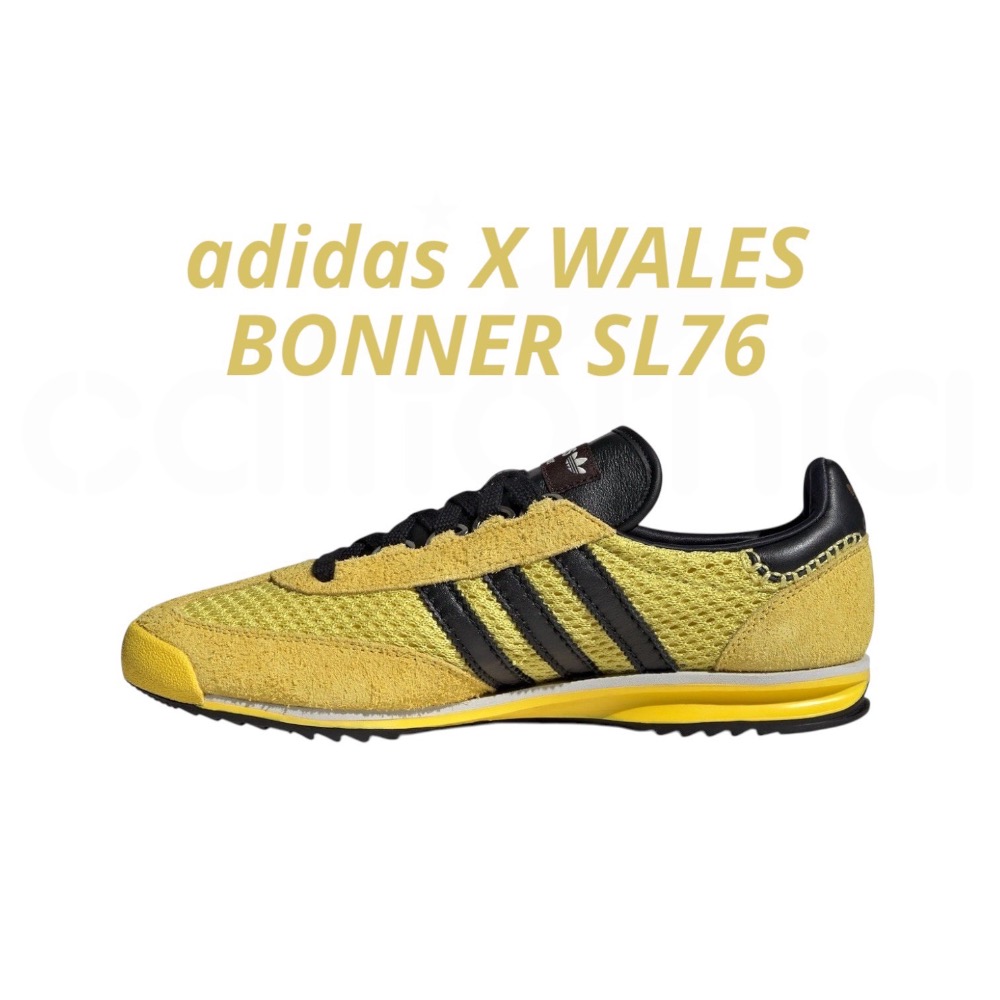 👟adidas X WALES BONNER SL76 聯名款休閒鞋 黃黑色｜黃色｜黑色｜皮革｜麂皮｜網格｜平底鞋｜男-細節圖8