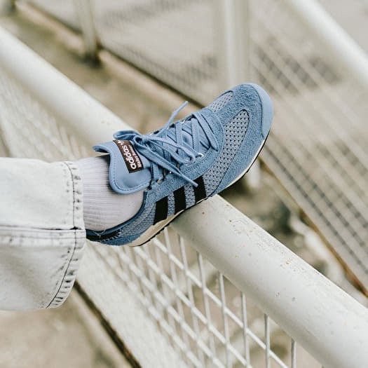 👟adidas X WALES BONNER SL76 聯名款休閒鞋 藍黑色｜湖水藍｜黑色｜白色｜皮革｜麂皮｜網格｜平-細節圖3