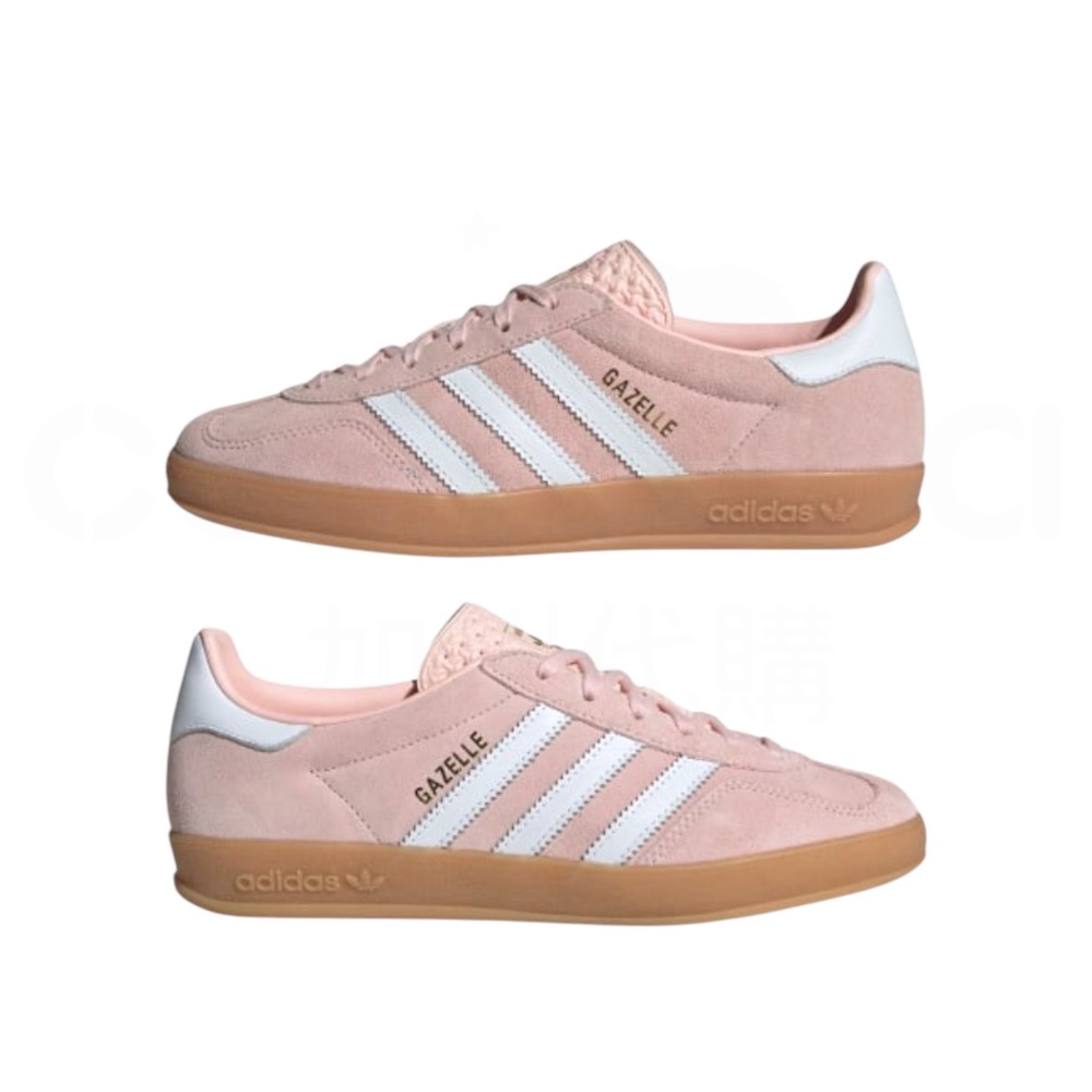 👟adidas GAZELLE INDOOR  休閒鞋 IH5484 粉白色｜粉紅色｜白色｜焦糖底｜皮革｜麂皮｜平底鞋-細節圖7