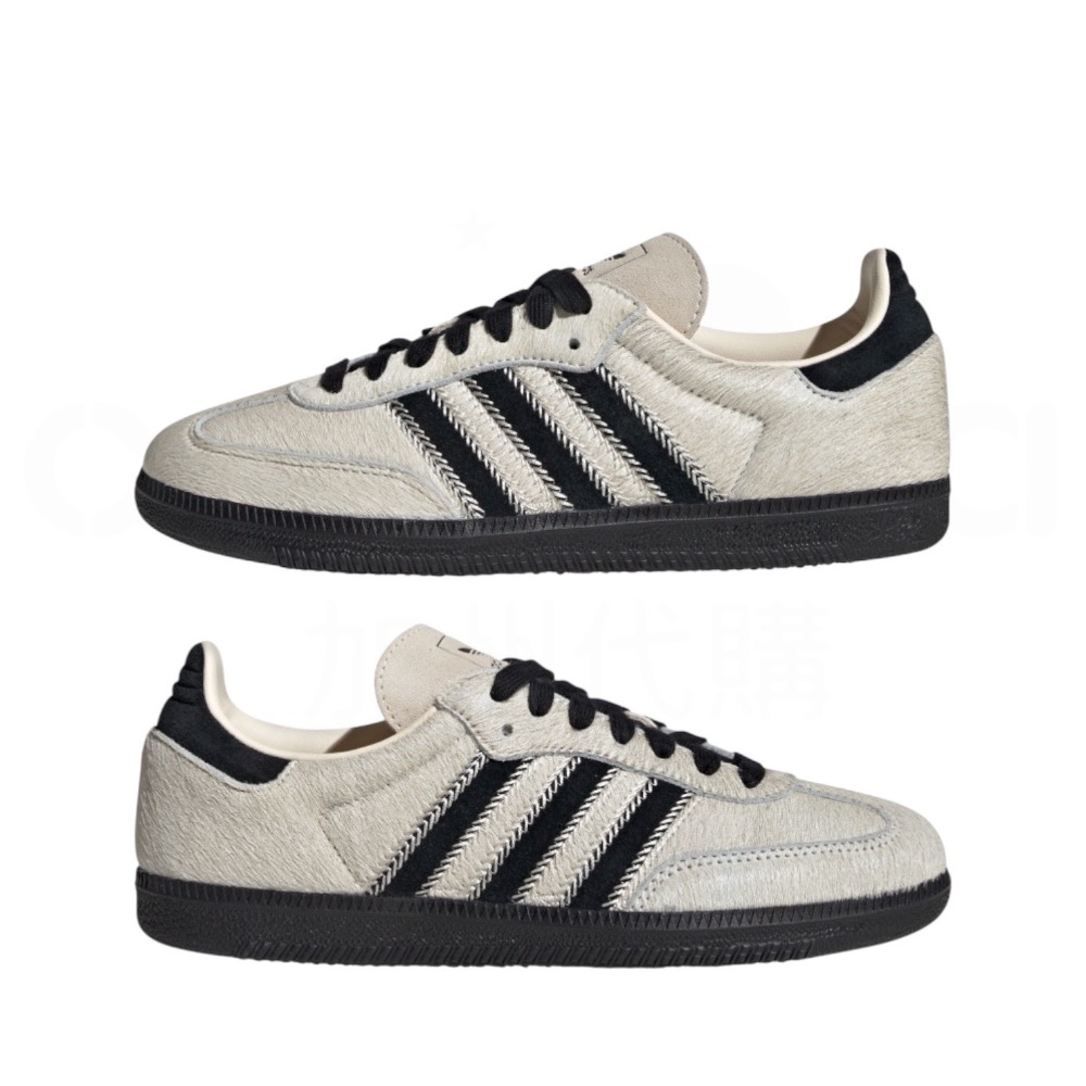 👟adidas SAMBA OG  休閒鞋 骨白黑｜骨白色｜黑色｜黑色底｜皮革｜仿馬毛｜平底鞋｜男女通用款鞋-細節圖9