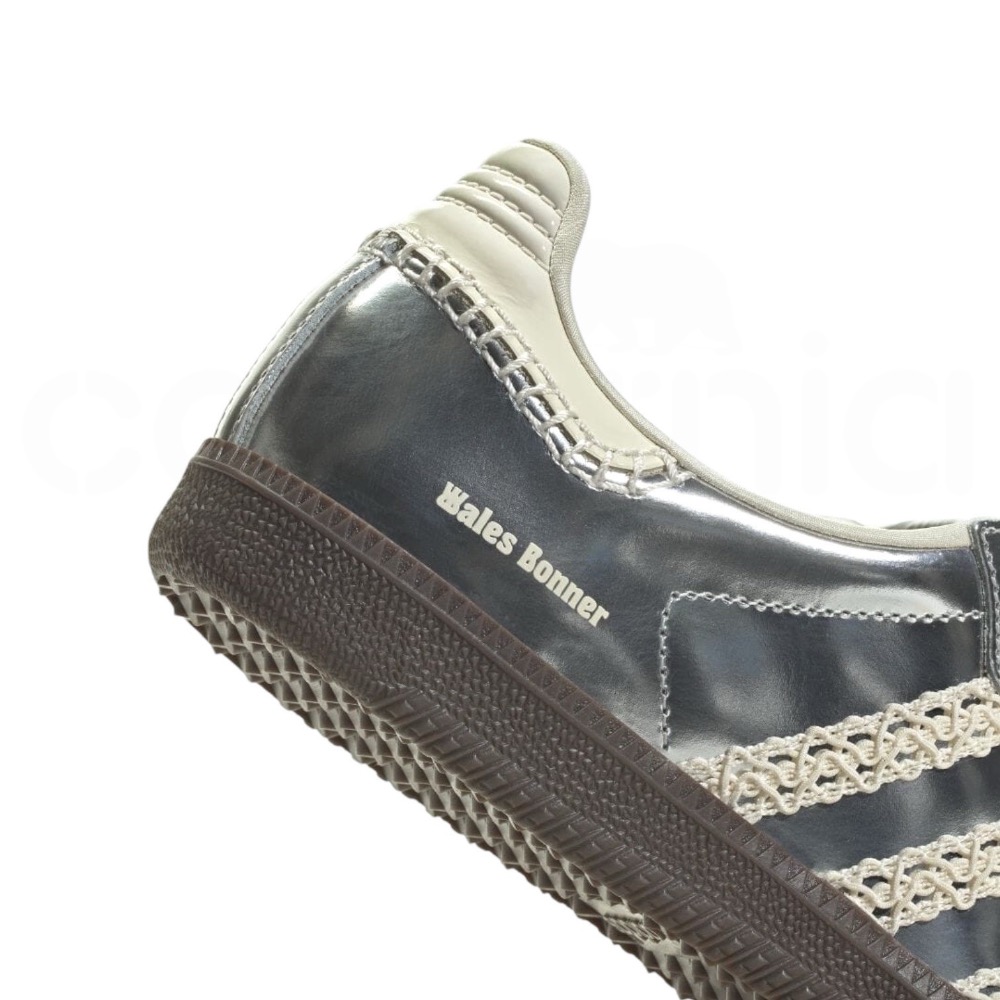 👟adidas X WALES BONNER 聯名款休閒鞋 銀白色｜液態銀｜銀色｜蕾絲｜咖啡底｜皮革｜平底鞋｜男女通用-細節圖9