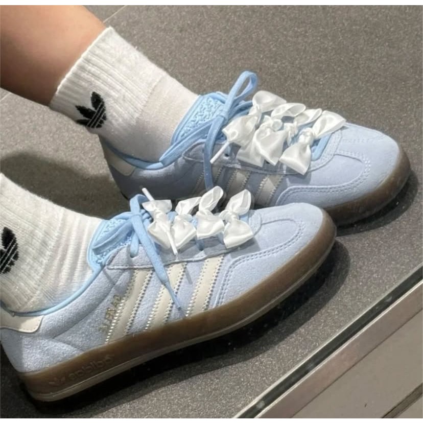 👟adidas GAZELLE INDOOR  休閒鞋 JI2717 莫蘭迪藍｜淺藍色｜天空藍｜藍白色｜白色｜焦糖底｜-細節圖7