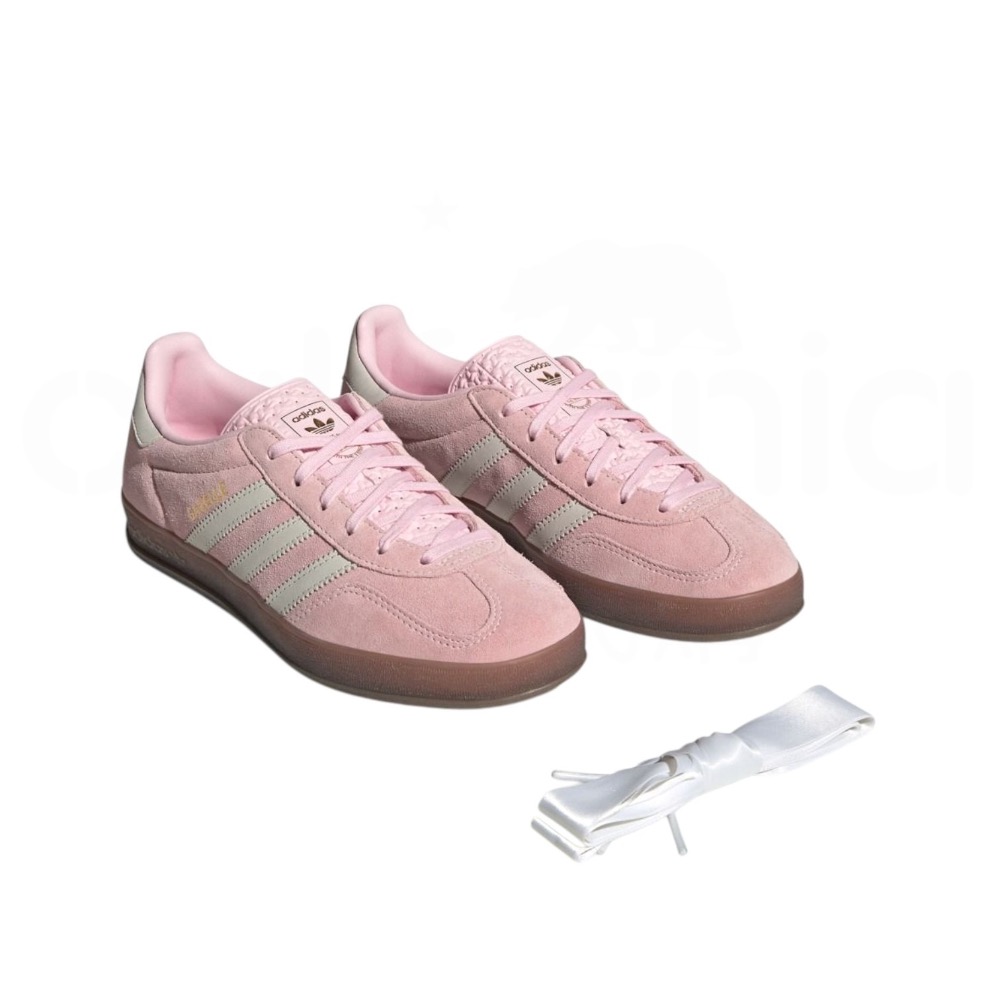 👟adidas GAZELLE INDOOR  休閒鞋 JI2716 粉白色｜粉紅色｜白色｜焦糖底｜皮革｜麂皮｜平底-細節圖4