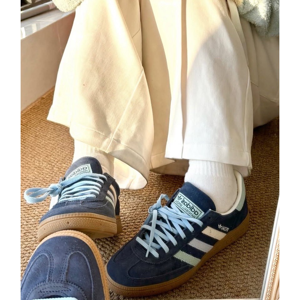 👟adidas HANDBALL SPEZIAL  休閒鞋 IG1967 藍綠白色｜霧藍色｜蘋果綠｜白色｜焦糖底｜皮革-細節圖2