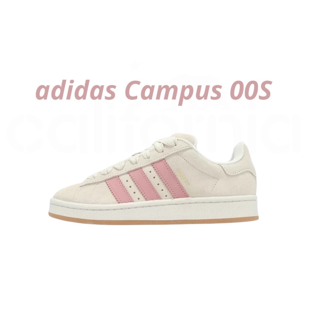 👟adidas Campus 00S 休閒鞋 JI2752 米白粉色｜米白色｜粉紅色｜焦糖底｜皮革｜麂皮｜平底鞋｜女款-細節圖8