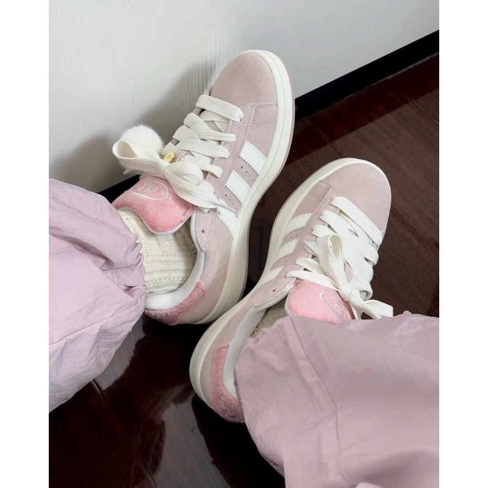 👟adidas Campus 00S 休閒鞋 JR8042 粉白色｜粉紅色｜粉藕色｜白色｜皮革｜麂皮｜平底鞋｜女款鞋-細節圖3