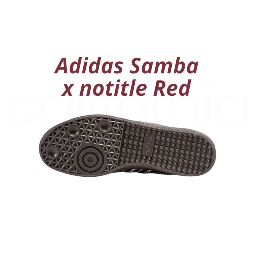 👟adidas Samba x notitle 聯名款 休閒鞋 紅藍色｜酒紅色｜深藍色｜米色｜咖啡底｜皮革｜麂皮｜平底-細節圖9