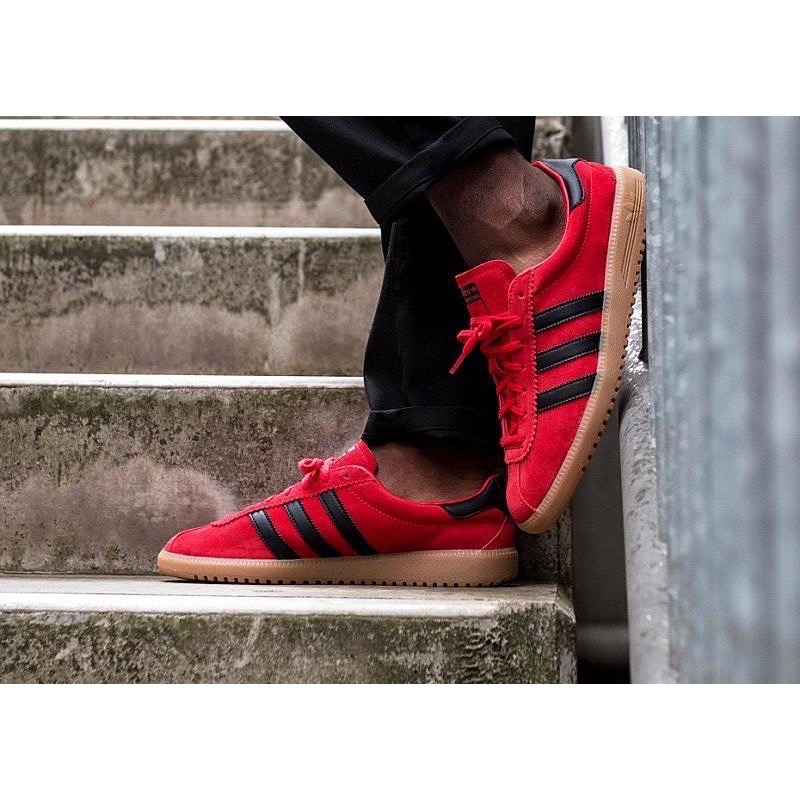 👟adidas Originals Bermuda 休閒鞋 紅黑色｜紅色｜黑色｜焦糖底｜皮革｜麂皮｜平底鞋｜男女通用款-細節圖3