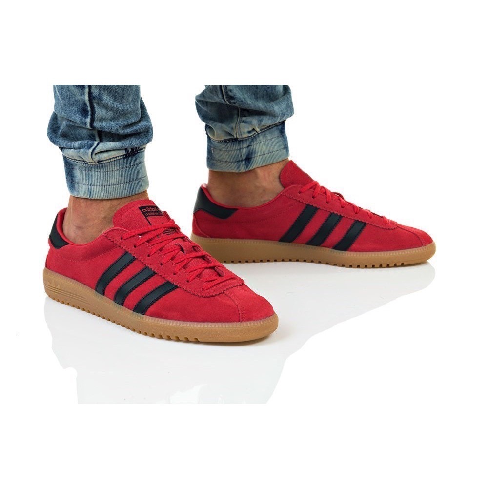 👟adidas Originals Bermuda 休閒鞋 紅黑色｜紅色｜黑色｜焦糖底｜皮革｜麂皮｜平底鞋｜男女通用款-細節圖5