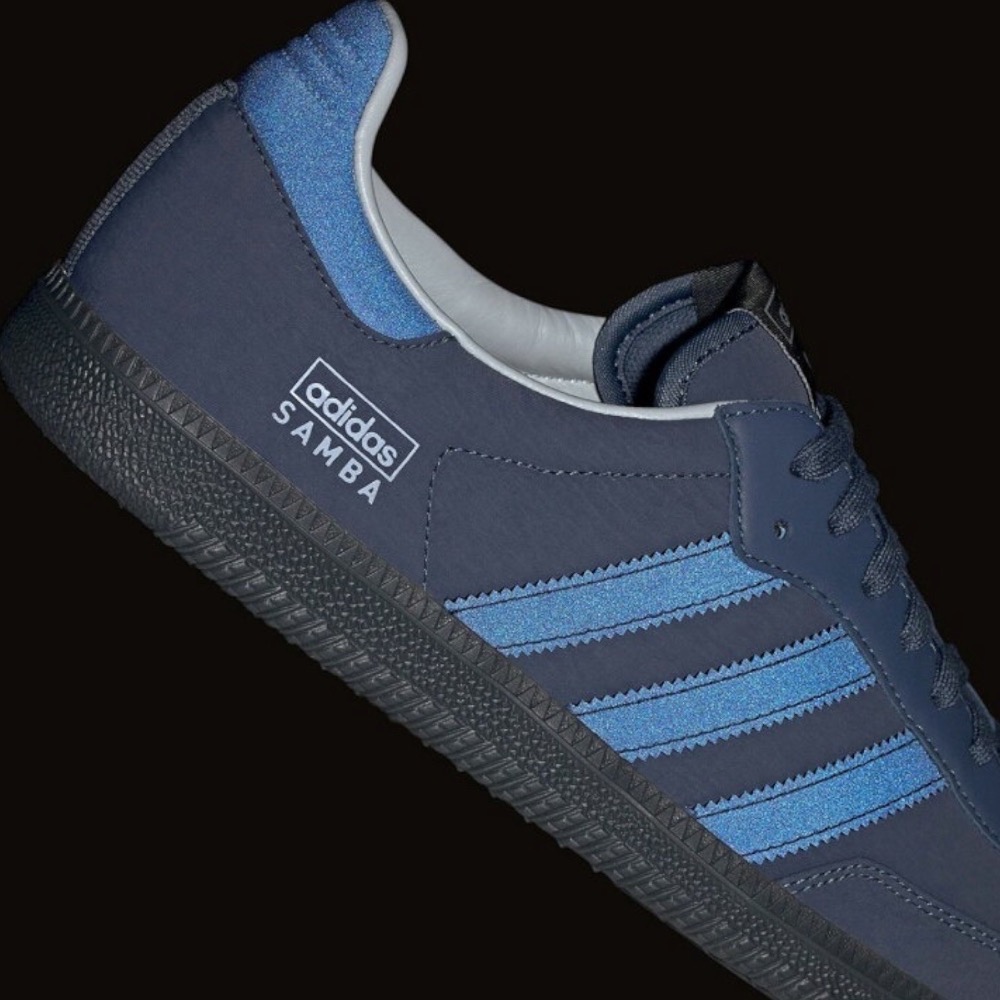 👟adidas SAMBA OG  休閒鞋 藍黑色｜海軍藍｜深藍色｜黑色｜黑色底｜皮革｜尼龍｜反光｜平底鞋｜男女通用款-細節圖10
