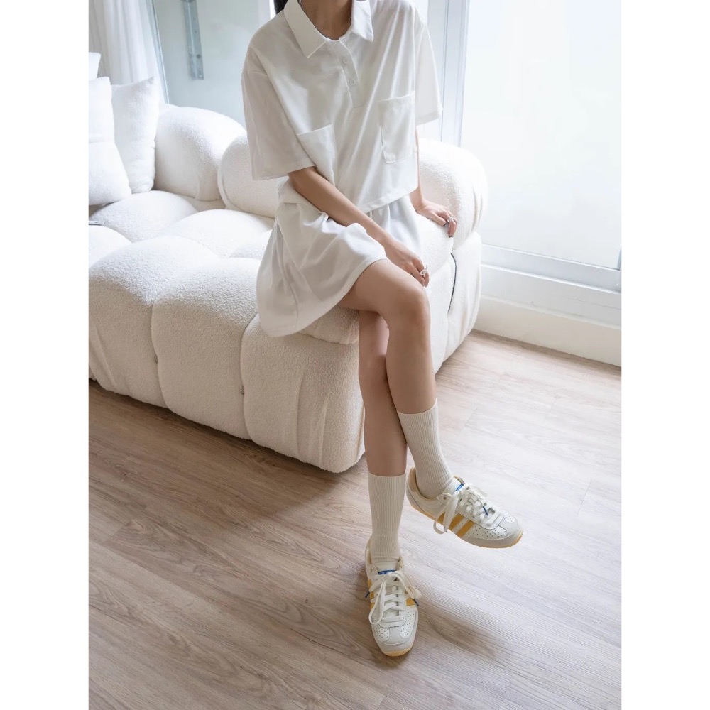 👟adidas JAPAN 休閒鞋 黃白色｜黃色｜芥末黃｜白色｜杏色｜黃色底｜皮革｜麂皮｜平底鞋｜男女通用款鞋-細節圖4