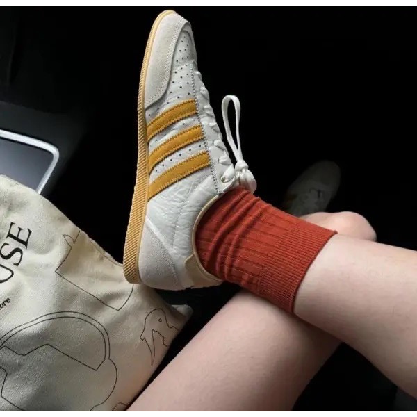 👟adidas JAPAN 休閒鞋 黃白色｜黃色｜芥末黃｜白色｜杏色｜黃色底｜皮革｜麂皮｜平底鞋｜男女通用款鞋-細節圖7