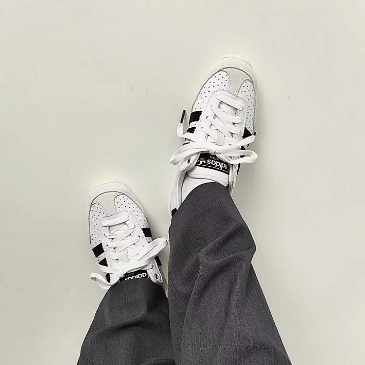 👟adidas JAPAN 休閒鞋 白黑色｜白色｜黑色｜白色底｜皮革｜麂皮｜平底鞋｜男女通用款鞋-細節圖4