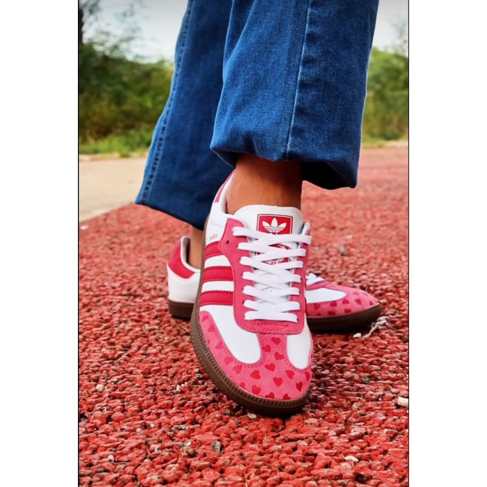 👟adidas Samba X COMME DES GARCONS CDG川久保玲聯名款 ｜休閒鞋 ｜紅白粉色｜紅色｜-細節圖4