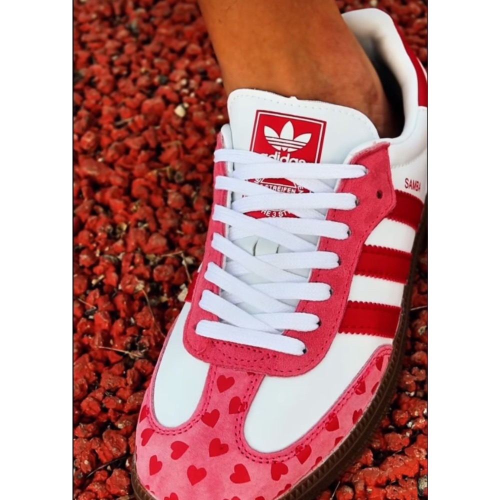 👟adidas Samba X COMME DES GARCONS CDG川久保玲聯名款 ｜休閒鞋 ｜紅白粉色｜紅色｜-細節圖5