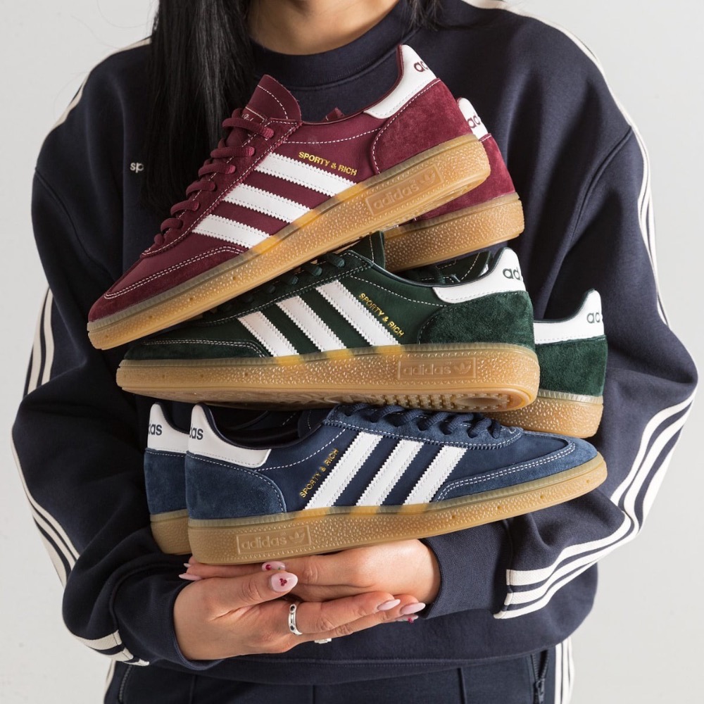 👟adidas HANDBALL SPEZIAL SPORTY & RICH 聯名款休閒鞋 綠白色｜墨綠色｜白色｜焦糖-細節圖4