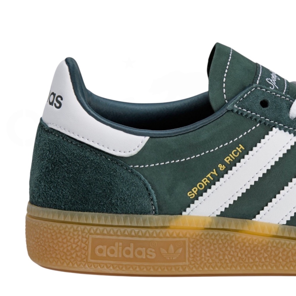 👟adidas HANDBALL SPEZIAL SPORTY & RICH 聯名款休閒鞋 綠白色｜墨綠色｜白色｜焦糖-細節圖8