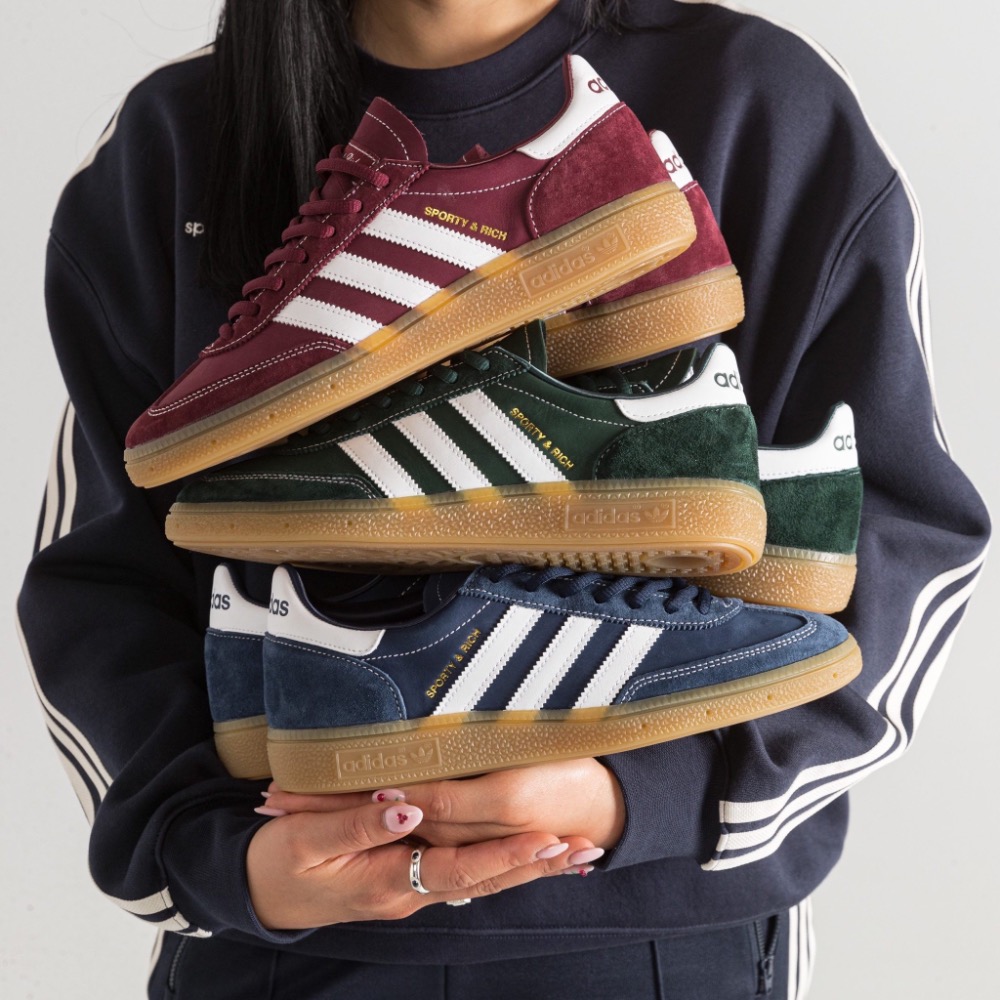 👟adidas HANDBALL SPEZIAL SPORTY & RICH 聯名款休閒鞋 紅白色｜酒紅色｜白色｜焦糖-細節圖4