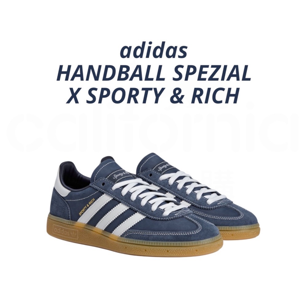 👟adidas HANDBALL SPEZIAL SPORTY & RICH 聯名款休閒鞋 藍白色｜牛仔藍｜白色｜焦糖-細節圖6