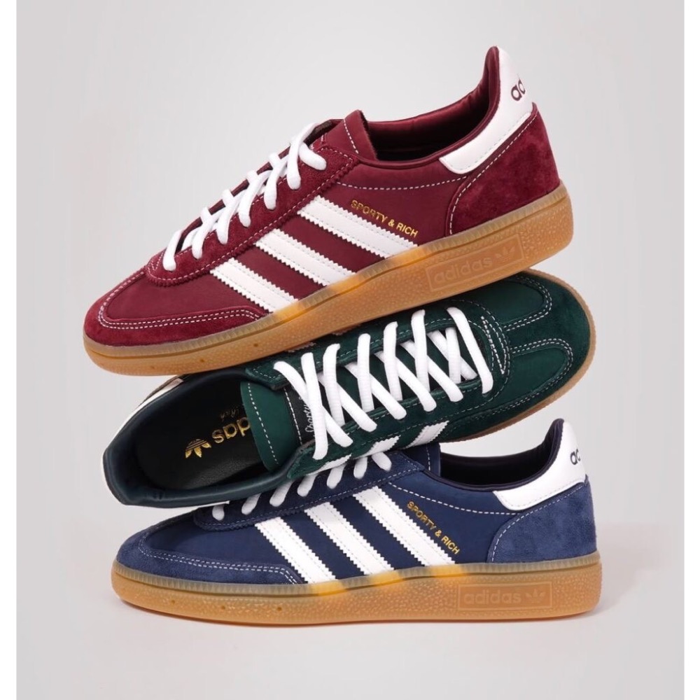 👟adidas HANDBALL SPEZIAL SPORTY & RICH 聯名款休閒鞋 藍白色｜牛仔藍｜白色｜焦糖-細節圖11