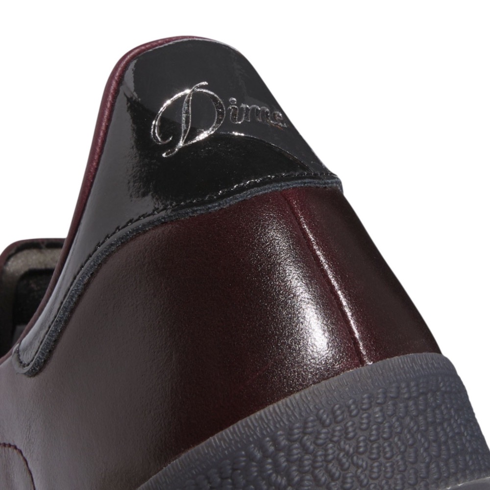 👟adidas X  DIME GAZELLE ADV聯名款休閒鞋 酒紅色｜紫紅色｜黑色底｜皮革｜鉚釘｜平底鞋｜德訓鞋-細節圖8