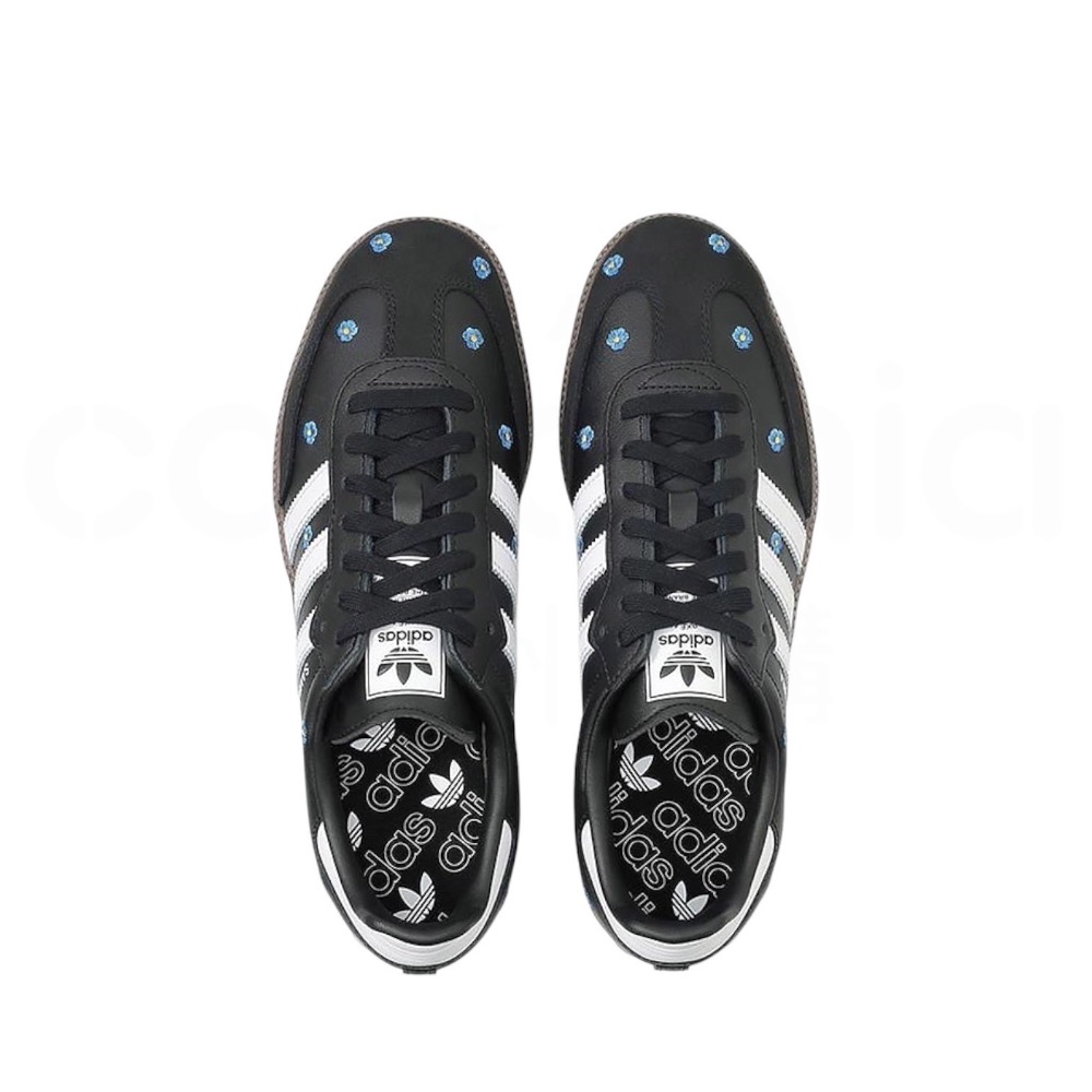 👟adidas Samba OG 休閒鞋 黑白色｜黑色｜白色｜咖啡底｜刺繡｜藍色小花｜皮革｜麂皮｜平底鞋｜女款鞋-細節圖9