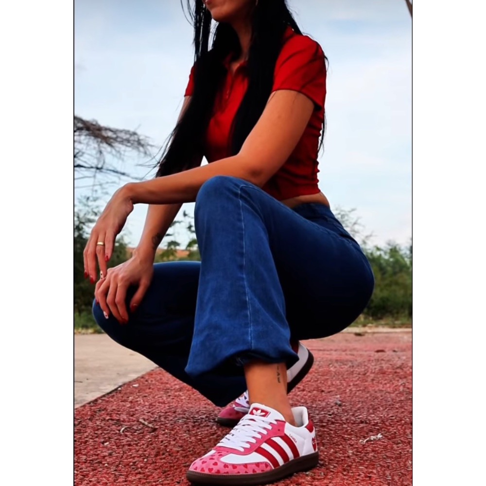 👟adidas Samba X COMME DES GARCONS CDG川久保玲聯名款 ｜休閒鞋 ｜紅白粉色｜紅色｜-細節圖2