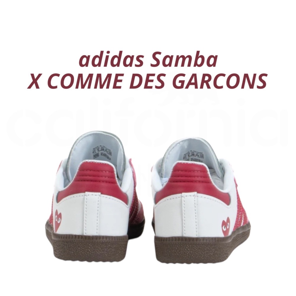 👟adidas Samba X COMME DES GARCONS CDG川久保玲聯名款 ｜休閒鞋 ｜紅白粉色｜紅色｜-細節圖10