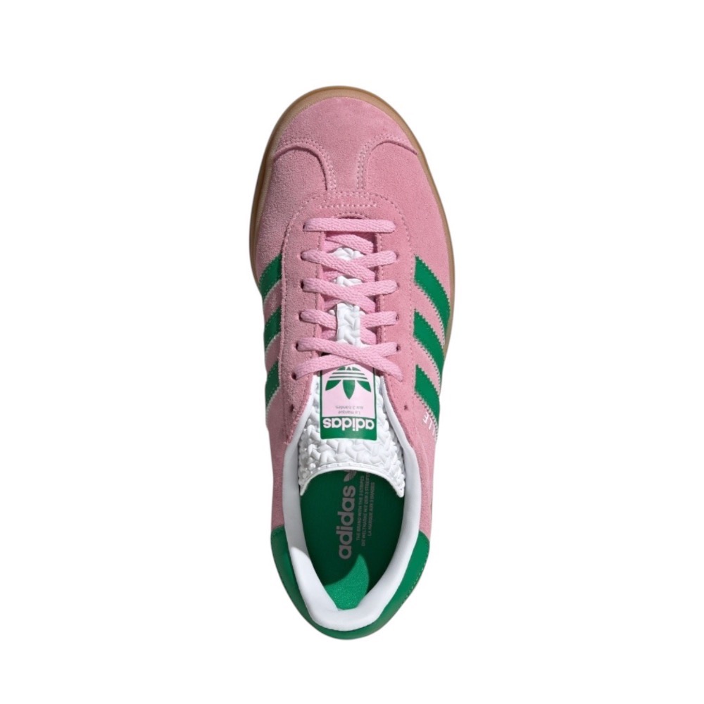 👟adidas GAZELLE BOLD休閒鞋 粉綠色｜粉紅色｜綠色｜草綠色｜焦糖底｜皮革｜麂皮｜平底鞋｜增高鞋｜德訓-細節圖6