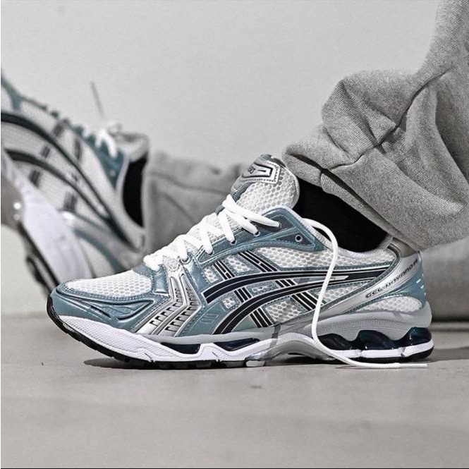 👟ASICS GEL-KAYANO 14休閒鞋 灰綠色｜銀色｜黑色｜白色｜皮革 男女通用鞋款-細節圖2