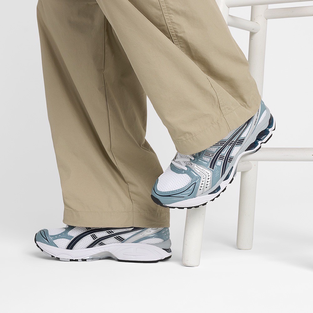 👟ASICS GEL-KAYANO 14休閒鞋 灰綠色｜銀色｜黑色｜白色｜皮革 男女通用鞋款-細節圖3