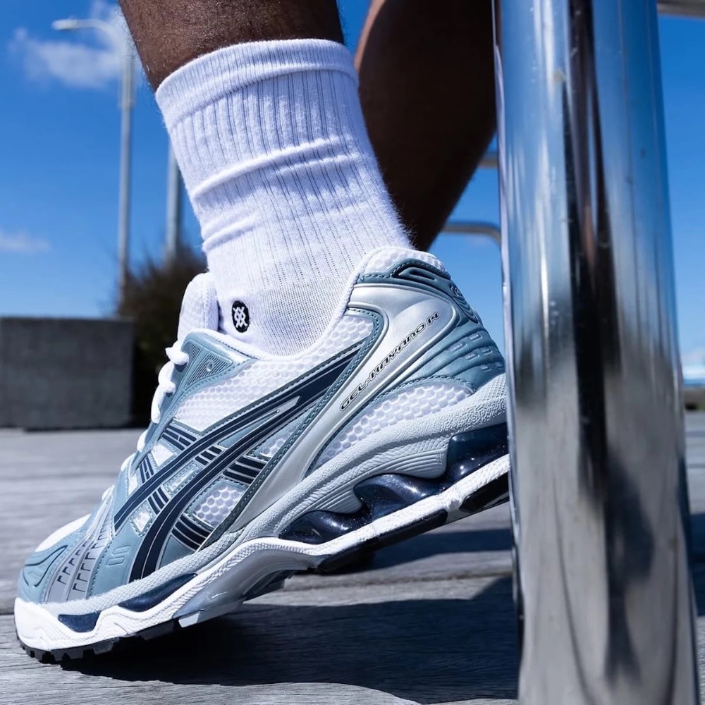 👟ASICS GEL-KAYANO 14休閒鞋 灰綠色｜銀色｜黑色｜白色｜皮革 男女通用鞋款-細節圖6