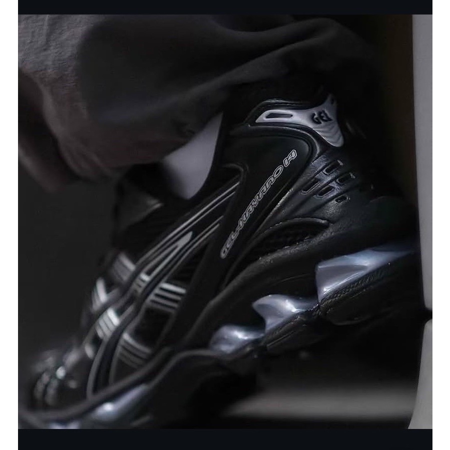 👟ASICS GEL-KAYANO 14休閒鞋 黑銀色｜黑色｜銀色｜皮革｜網眼 男女通用鞋款-細節圖6