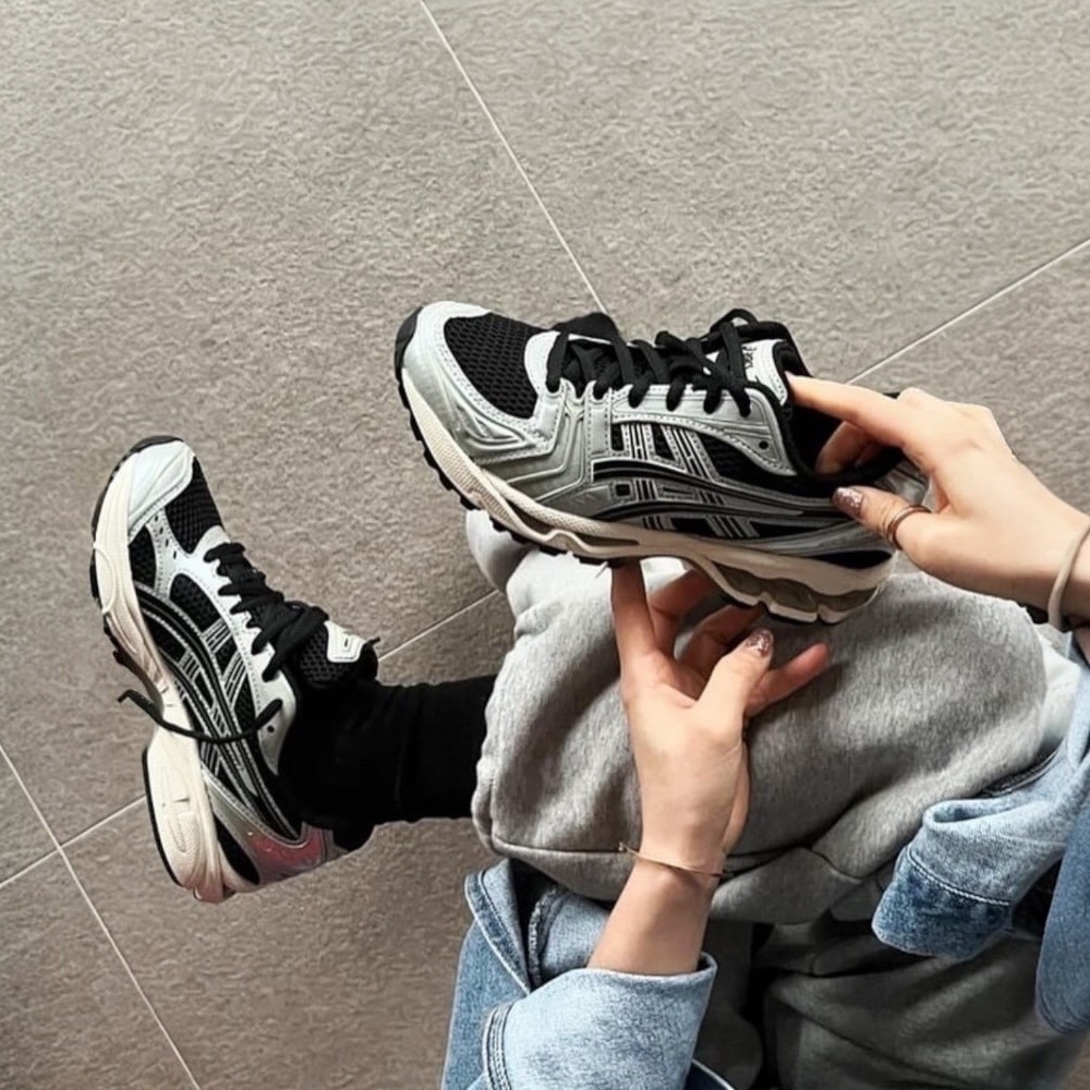 👟ASICS GEL-KAYANO 14休閒鞋 灰黑色｜灰色｜黑色｜皮革｜網眼 男女通用鞋款-細節圖9