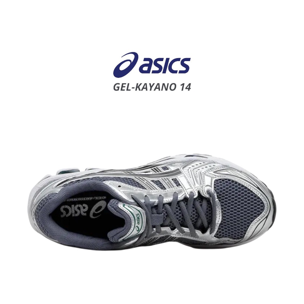 👟ASICS GEL-KAYANO 14休閒鞋 炭灰銀色｜炭灰色｜黑色｜鐵灰色｜銀色｜綠色｜皮革｜網眼 男女通用鞋款-細節圖10