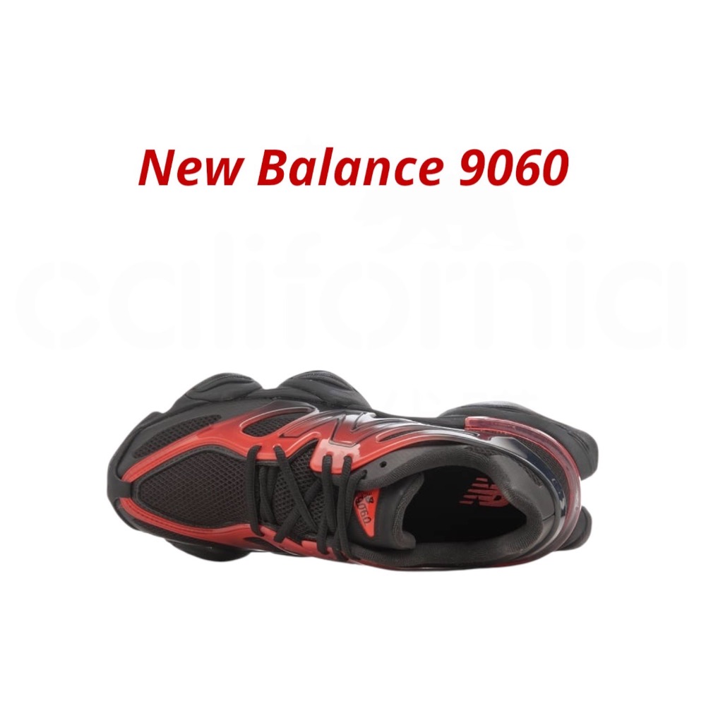 👟New Balance 9060 休閒鞋 黑紅色｜黑色｜漸層紅｜皮革｜網眼鞋面｜運動鞋｜跑鞋 男款鞋-細節圖4