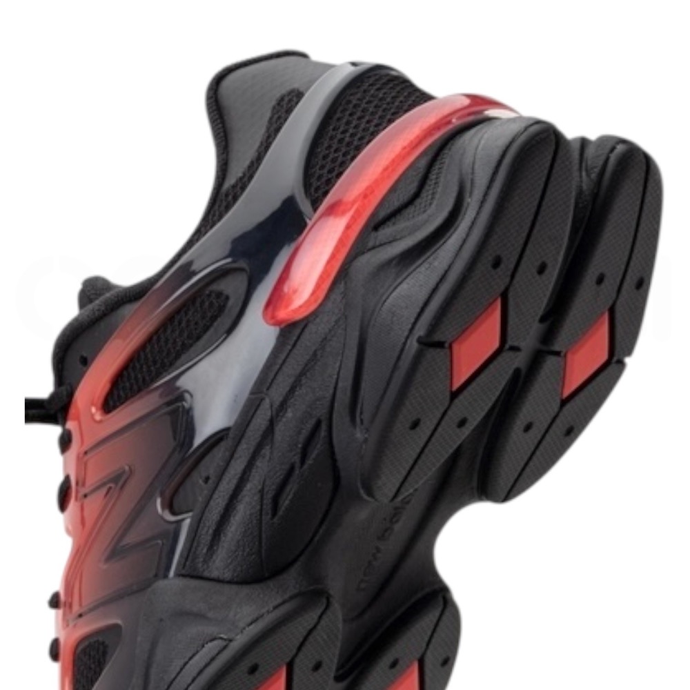 👟New Balance 9060 休閒鞋 黑紅色｜黑色｜漸層紅｜皮革｜網眼鞋面｜運動鞋｜跑鞋 男款鞋-細節圖6