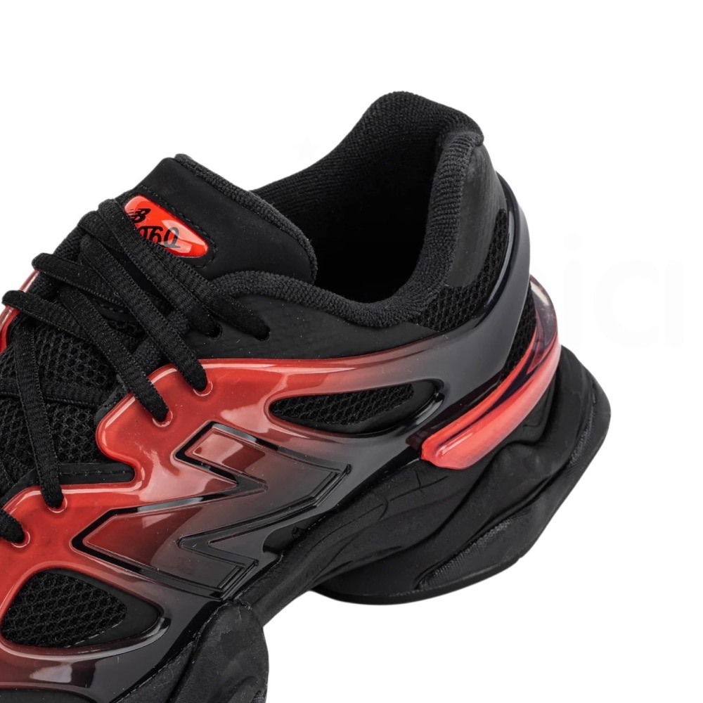 👟New Balance 9060 休閒鞋 黑紅色｜黑色｜漸層紅｜皮革｜網眼鞋面｜運動鞋｜跑鞋 男款鞋-細節圖9