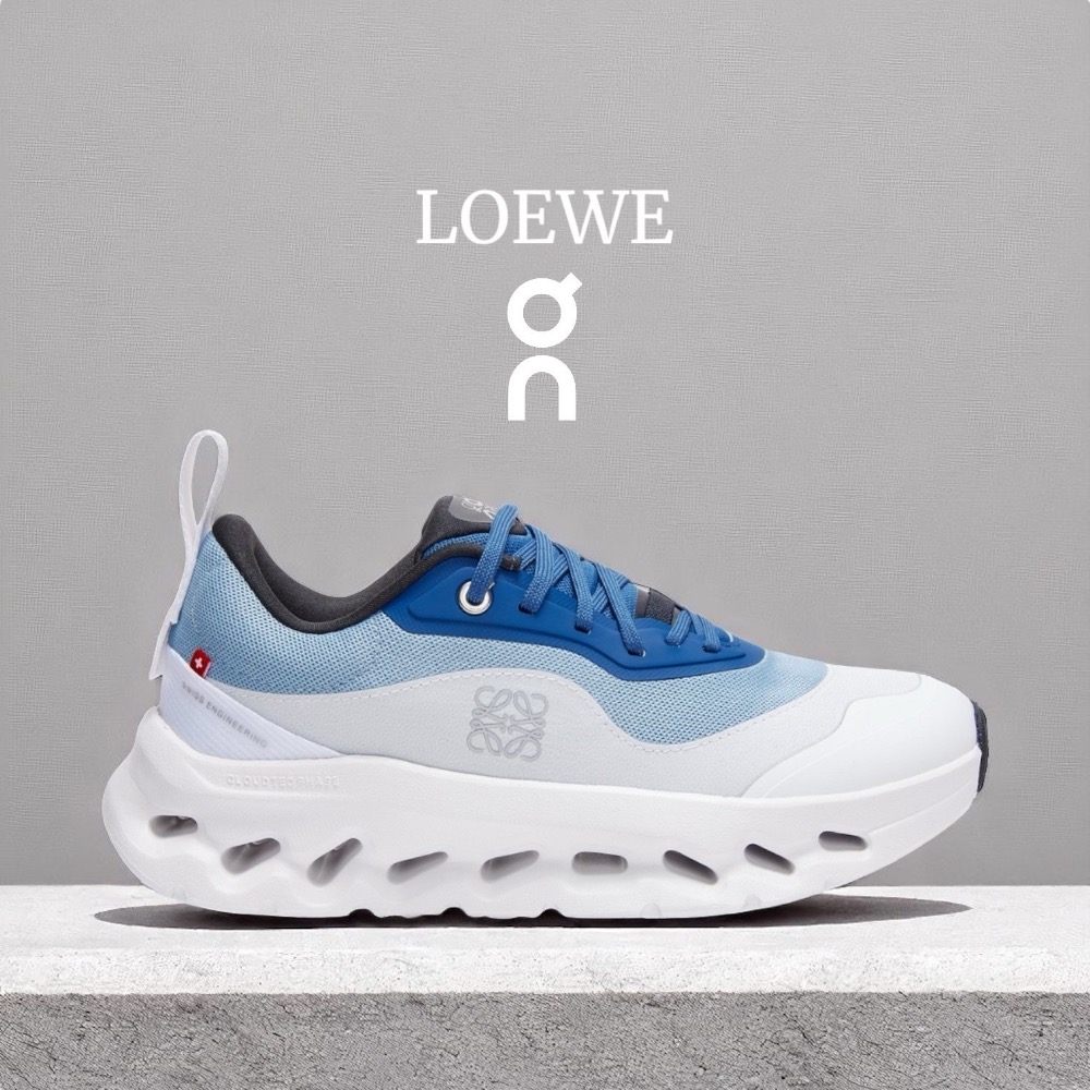 👟LOEWE x On昂跑聯名Running Cloudtilt 2.0 Blue White彈力再生針織鞋｜聯乘｜雲-細節圖2